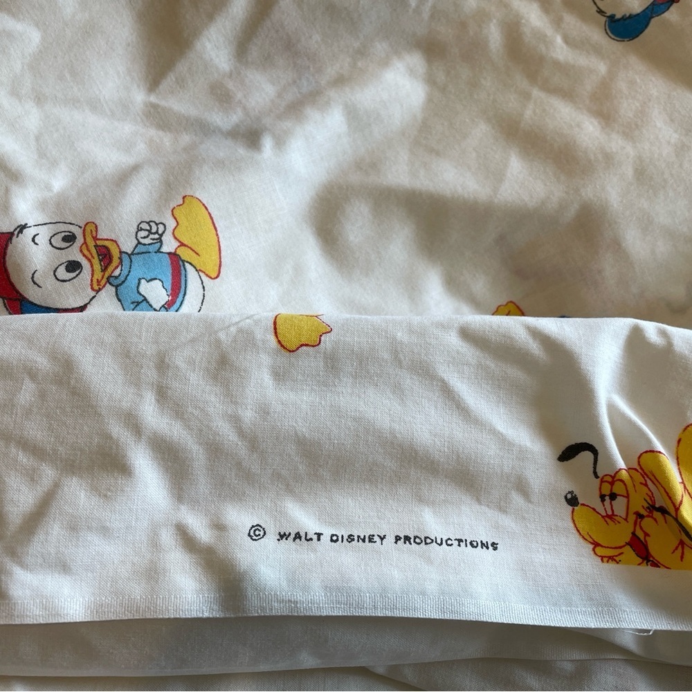 Vintage Disney Character Print Fabric twin fitted sheet - Picture 6 of 8